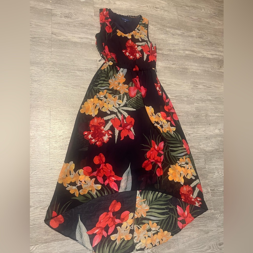 Apt. 9 High Low Floral Dress - Navy and Orange - Picture 8 of 13